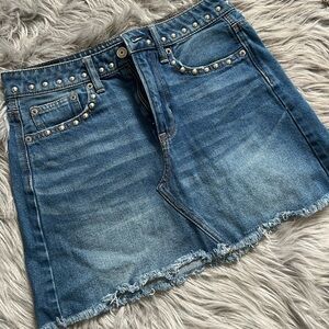 American Eagle Outfitters Blue Embellished A-line Mini Skirt